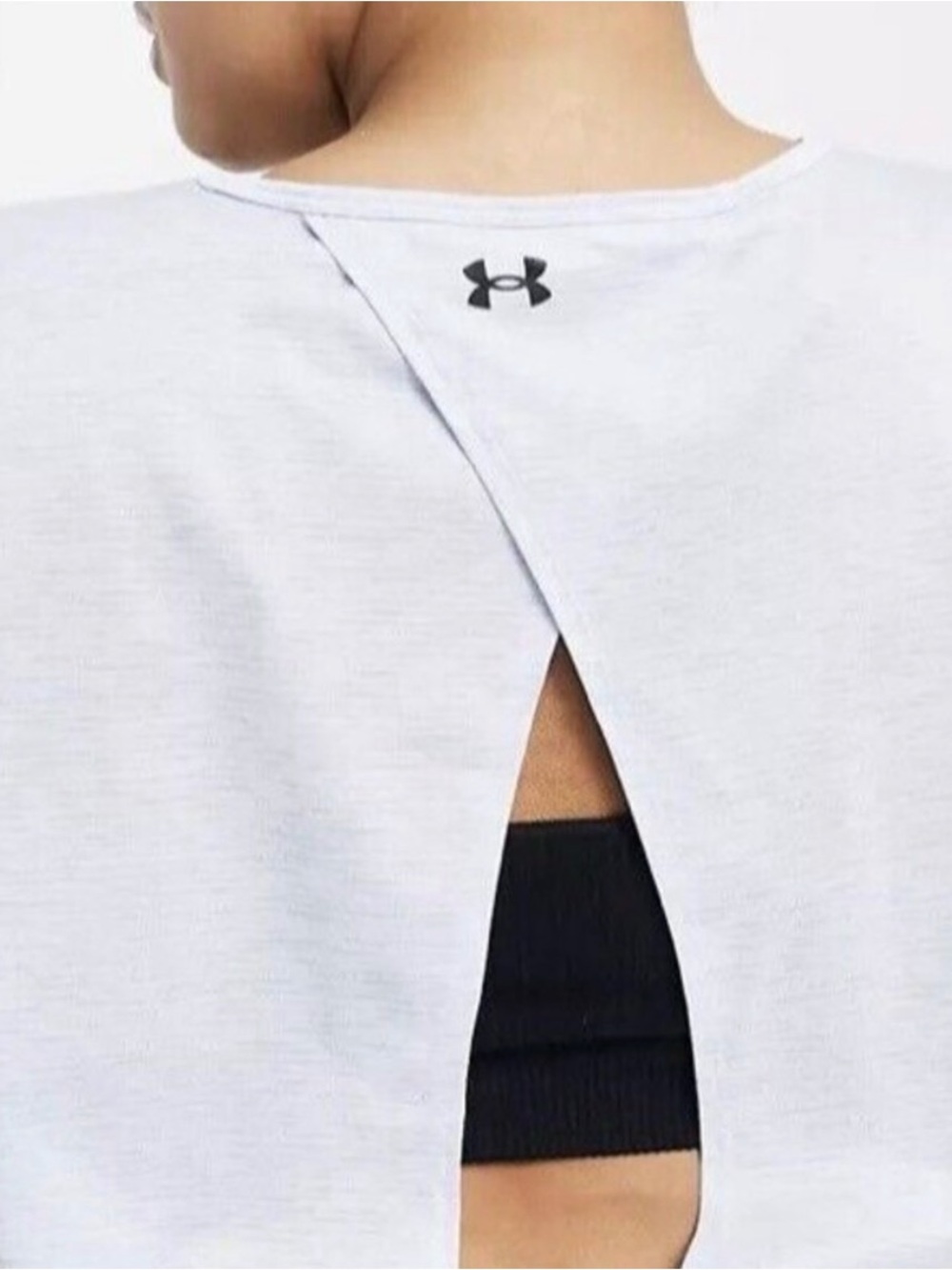 Under Armour White Open-Back Muscle Tee